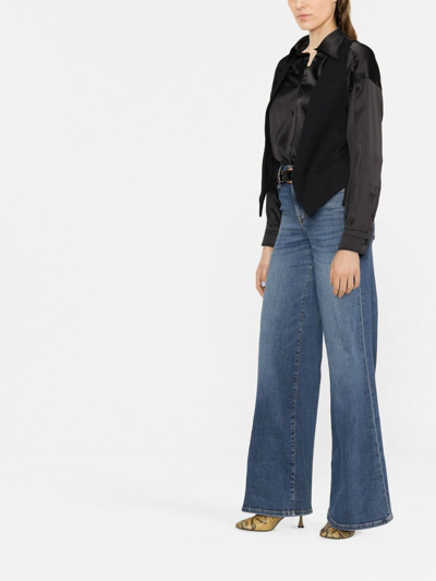 Shop Frame High-rise Flared Jeans In Blau