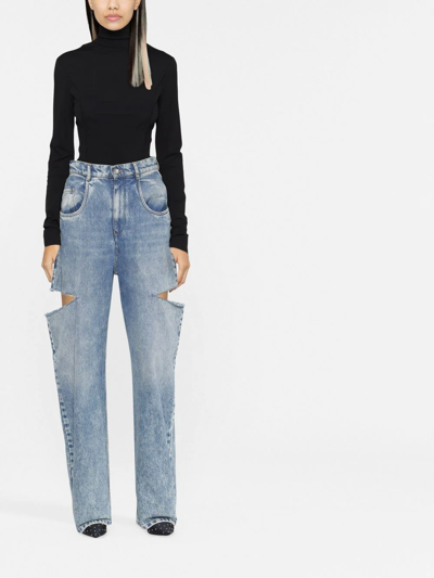 Givenchy Cutout Stretch-jersey Turtleneck Top In Black