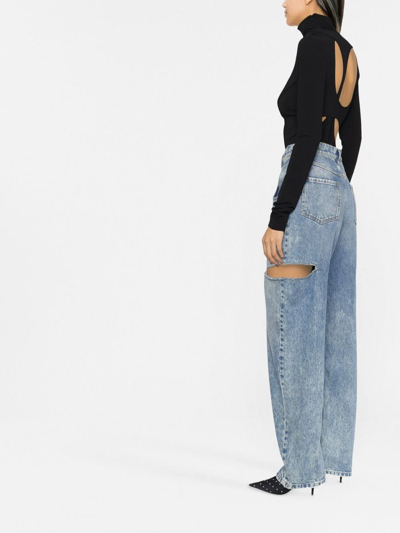 Givenchy Cutout Stretch-jersey Turtleneck Top In Black