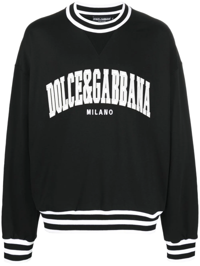 Shop Dolce & Gabbana Logo-appliqué Varsity Sweatshirt In Schwarz