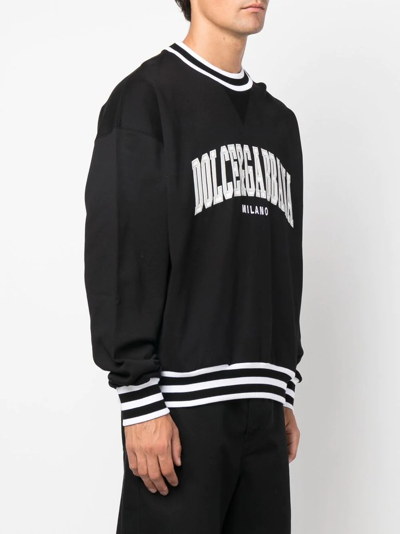 Shop Dolce & Gabbana Logo-appliqué Varsity Sweatshirt In Schwarz