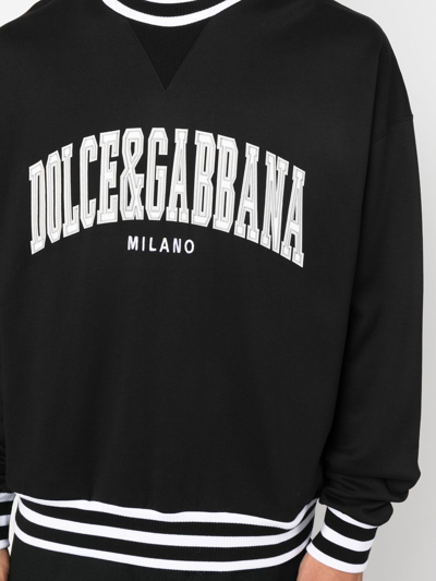 Shop Dolce & Gabbana Logo-appliqué Varsity Sweatshirt In Schwarz