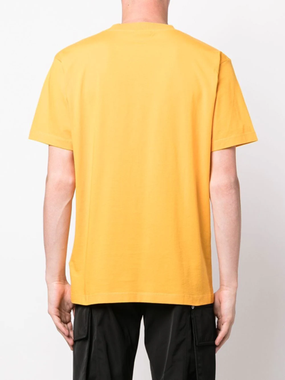 Shop Marcelo Burlon County Of Milan Embroidered-logo T-shirt In Orange