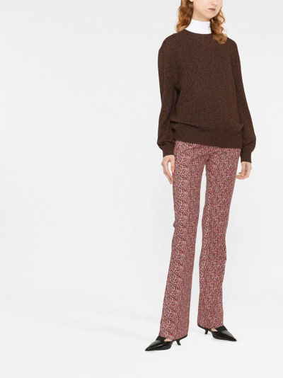 Prada High-neck Wool-cashmere Jumper In Braun