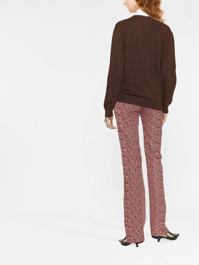 Prada High-neck Wool-cashmere Jumper In Braun