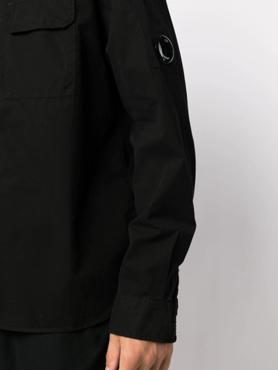 C.p. Company Button-down Fitted Shirt In Schwarz