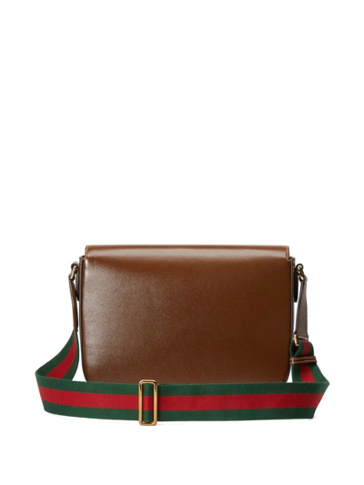 Shop Gucci 1955 Horsebit Shoulder Bag In Braun
