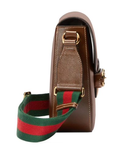 Shop Gucci 1955 Horsebit Shoulder Bag In Braun