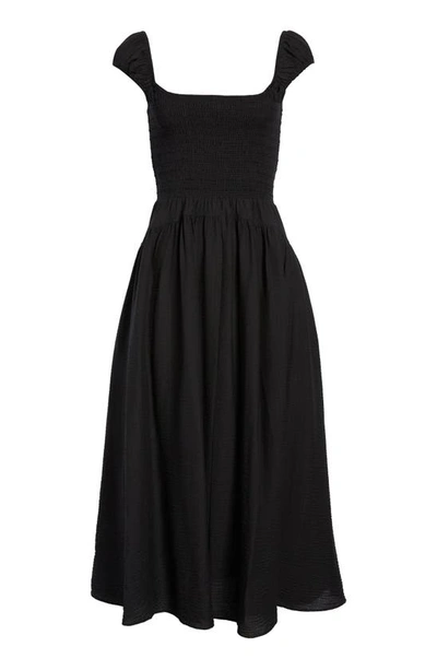 Shop Moon River Smocked Detail Maxi Dress In Black