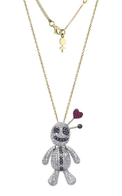 Shop Her Story Erzulie Voodoo 14k Yellow Gold Diamond; Ruby Necklace