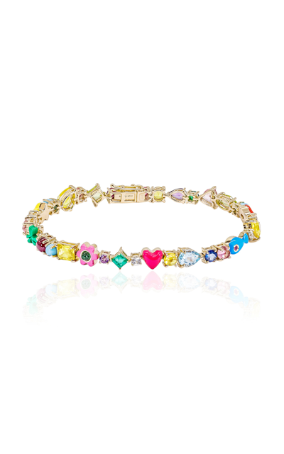 Shop Aisha Baker 18k Gold Sugar Crush Bracelet In Multi