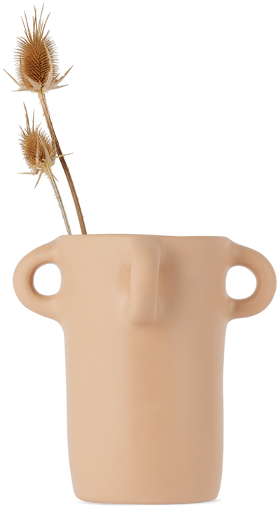 Shop Tina Frey Designs Tan Loopy Small Vase In Nude