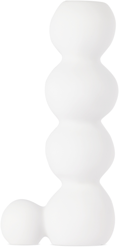 Tina Frey Designs White Bubble Tall Candle Holder In White