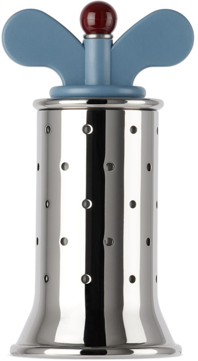 Shop Alessi Blue 9098 Spice Mill In Stainless Steel/blue