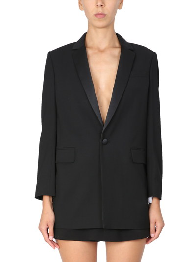 Shop Red Valentino Jacket With Duchesse Lapels In Black