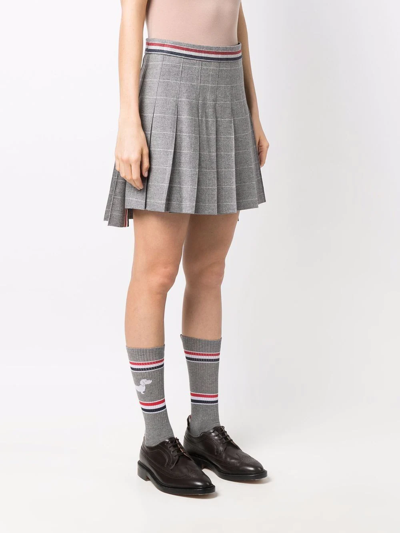 Shop Thom Browne Check-pattern High-low Skirt In Grau