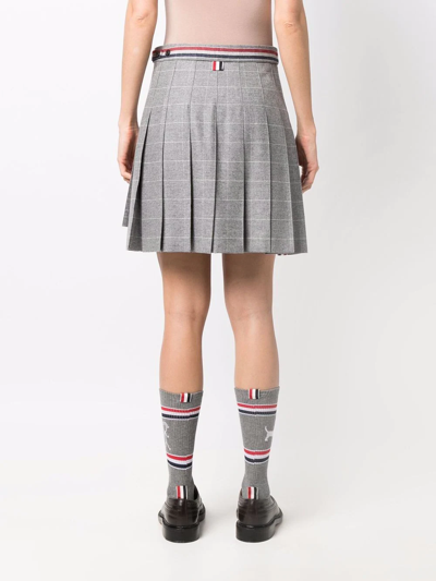 Shop Thom Browne Check-pattern High-low Skirt In Grau