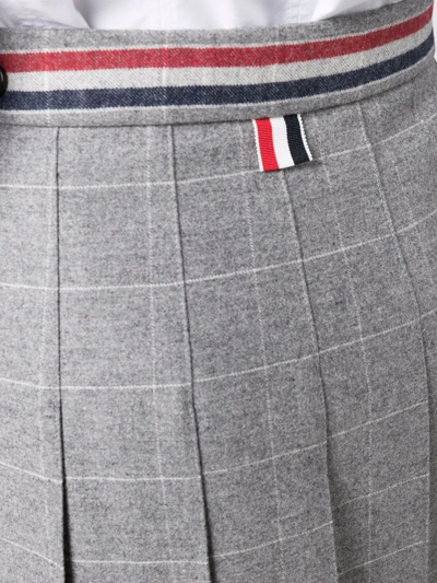 Shop Thom Browne Check-pattern High-low Skirt In Grau