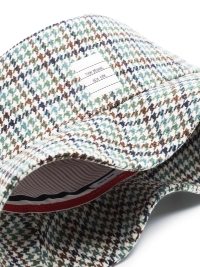 Shop Thom Browne Houndstooth Pattern Wool Bucket Hat In Grün