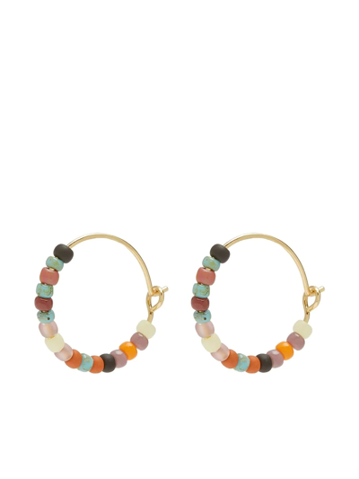 Shop Anni Lu Maya Beach Beaded Hoop Earrings In Gold