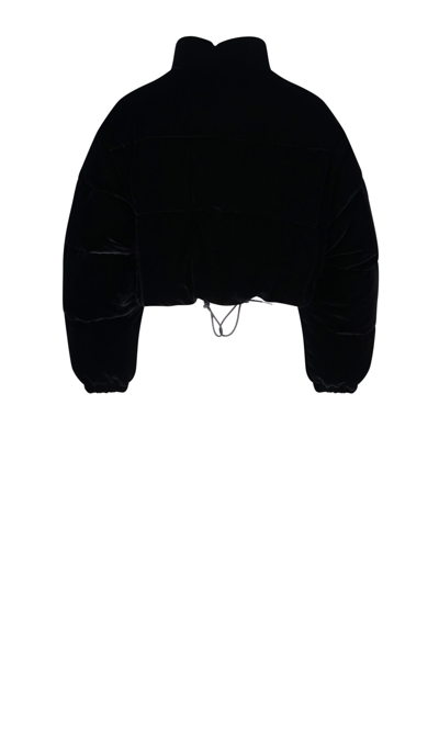 Prada Convertible Cropped Velvet Down Jacket