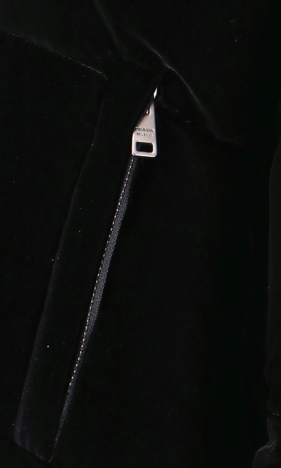 Prada Convertible Cropped Velvet Down Jacket