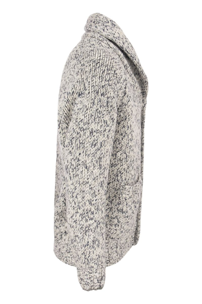 Shop Brunello Cucinelli Wool, Cashmere And Silk Cardigan In Light Grey