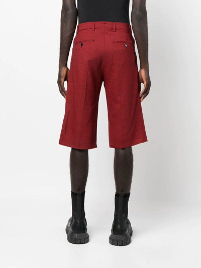 Vetements Houndstooth Tailored Shorts In Rot