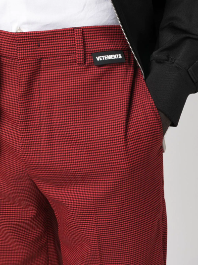 Vetements Houndstooth Tailored Shorts In Rot
