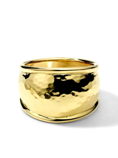 Shop Ippolita 18kt Yellow Gold Classic Medium Hammered Dome Ring