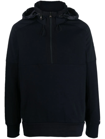 Shop Tommy Hilfiger Short-zip Hooded Jacket In Blau
