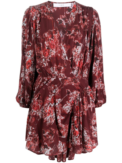 Shop Iro Azula Floral-print Dress In Red