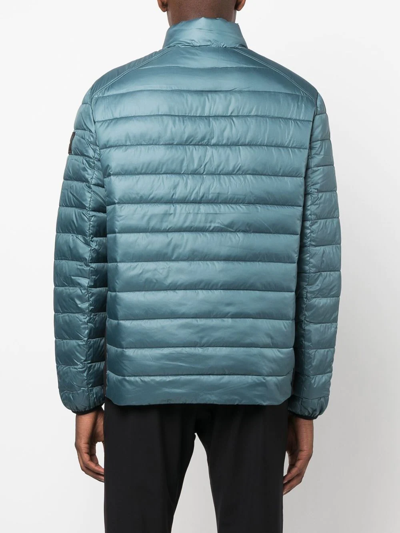 Shop Calvin Klein Logo-patch Padded Jacket In Blau