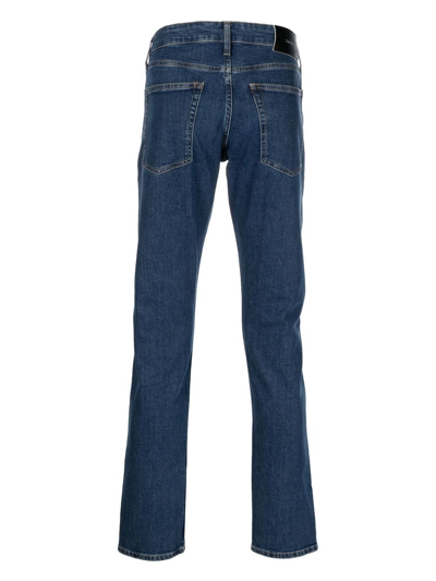Shop Calvin Klein Logo-patch Slim-fit Jeans In Blau