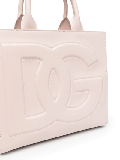Dolce & Gabbana Debossed-logo Tote Bag In Pink