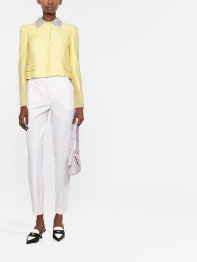 P.a.r.o.s.h Straight Leg Tailored Trousers In Nude