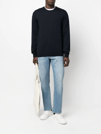 Hugo Boss H-daero Crewneck Sweatshirt In Blue