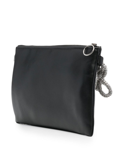 Shop Kara Crystal-knot Shoulder Bag In Schwarz