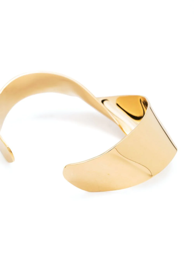Shop Jil Sander Twisted Cuff Bracelet In Gold