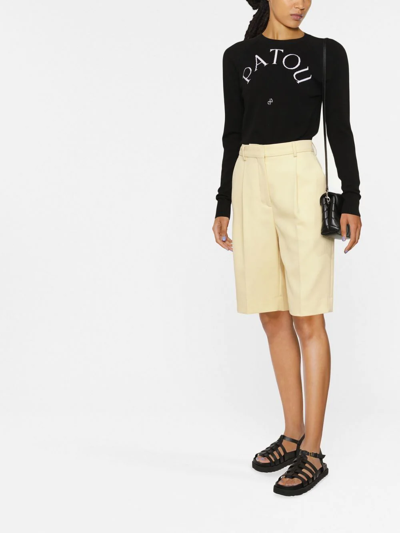 Patou Wool Sweater With Logo In Schwarz