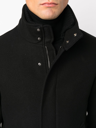 Shop Herno Single-breasted Fitted Coat In Black