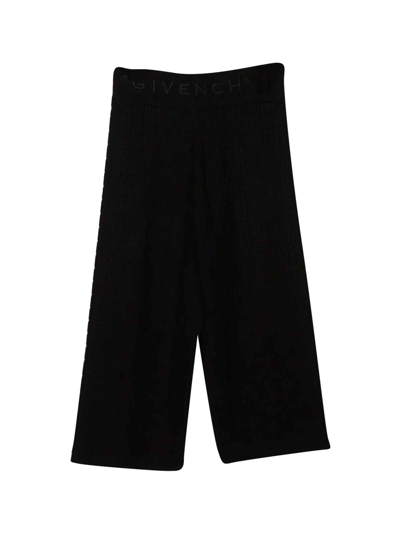 Shop Givenchy Girls Trousers With Monogram In Nero