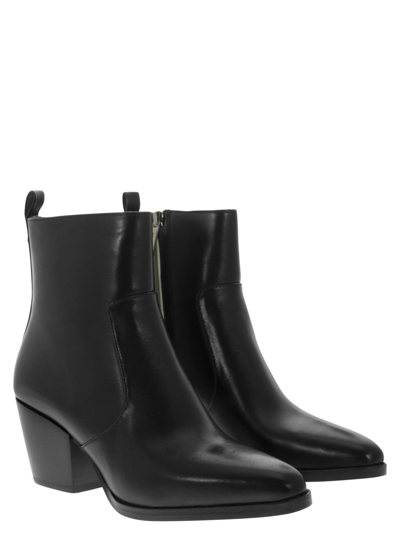 Shop Michael Kors Harlow - Leather Ankle Boot In Black