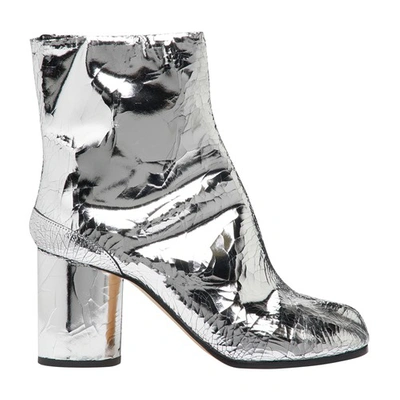 Shop Maison Margiela Tabi H80 Ankle Boots In Silver