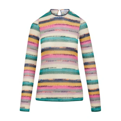 Shop Ksenia Schnaider Crew Neck Sweater In Mixed Stripe