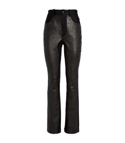 Shop Alexander Wang Leather Panel Trousers In Black