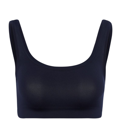 Shop Hanro Touch Feeling Crop Top In Navy