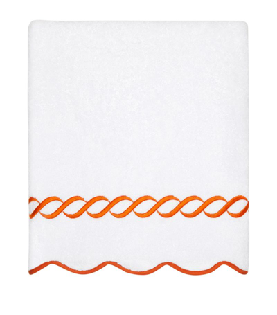 Shop Pratesi Cotton Treccia Bath Towel (75cm X 150cm) In Orange