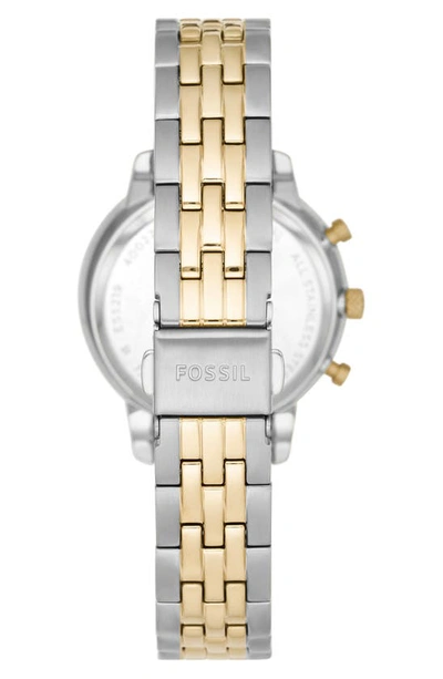 Shop Fossil Neutra Chronograph Crystal Bracelet Watch, 36mm In Two-tone/silver/gold
