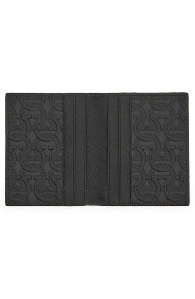 Shop Ferragamo Travel 2.0 Embossed Leather Bifold Wallet In Nero